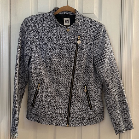 Anne Klein Jackets & Blazers - Anne Klein Black and White Patterned Bomber Jacket VGUC